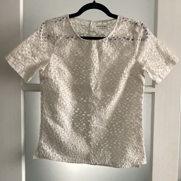 *last call* CHLOÉ STORA white snakeskin print blouse - Picture 7 of 12